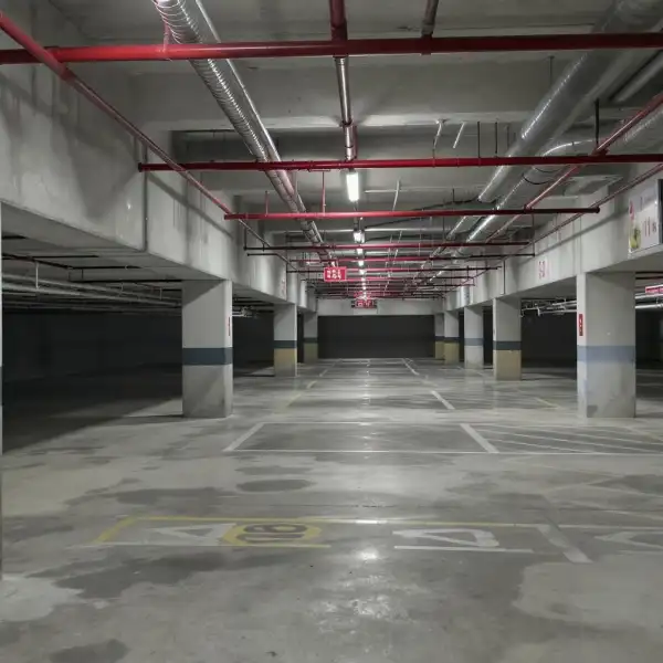 Многоуровневый паркинг бизнес-центра - после уборки
